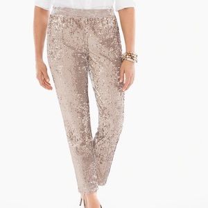 Chicos sequin and crushed velvet pants 0 small 4